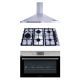 Purity Chimney Hood Pyramidal 90cm 750m3/h and Gas Hob 90 cm 5 Eyes and Gas Oven 90 cm HPT905S
