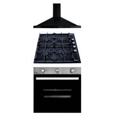 Purity Pento Bl Hood 60 cm and Gas Hob 60 cm 4 Eyes and Gas Oven 90 cm HPT602G