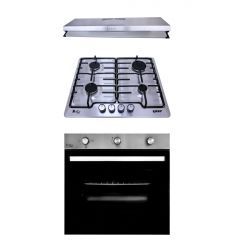 Purity Hood Flat 60 cm 450 m3/h And Gas Hob 60 cm 4 Eyes And Gas Oven 60 cm HPT604S