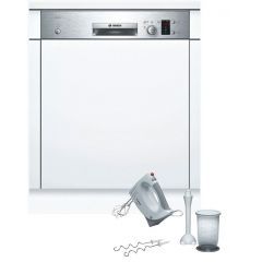 Bosch Semi-Integrated Dishwasher 12 Persons 60 cm White And Hand Mixer 450 Watt 5 Speeds White SMI50D05TR