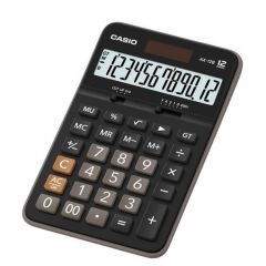 Casio Mini Desk Calculator 12 Digits Black AX-12B-W-DC