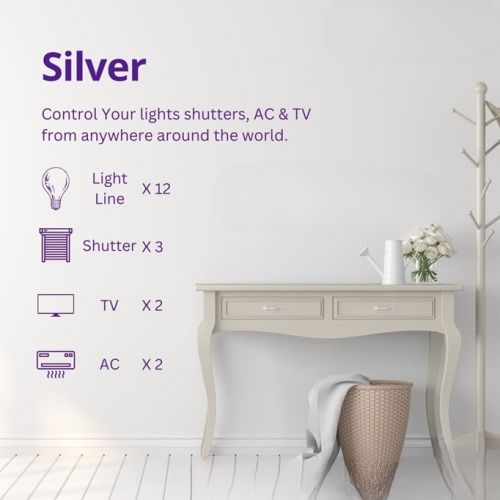 Home Automation Control 12 Lights, 3 Shutters, 2 TV and 2 AC Silver