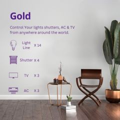 Home Automation Control 14 Lights, 4 Shutters, 3 TV and 3 AC Gold