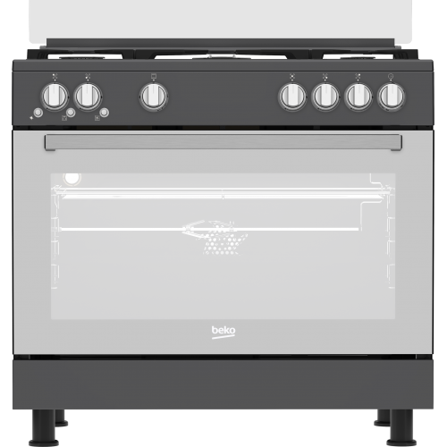 Beko Gas Cooker 5 Burners Cast Iron Fan Full Safety Stainless GGR 15115 DX NA