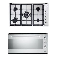 Elba Built-In Gas oven 90 cm with Fan and Gas Hob 90 cm 5 Burners 109-52XN