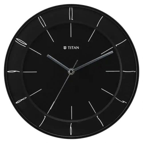 Titan Contemporary Black Wall Clock with Domed Glass 27 * 27 cm W0010PA01
