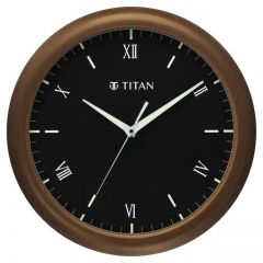 تيتان ساعة حائط كلاسيك مينا سوداء اللون مقاس 42*42 سم W0015PA03