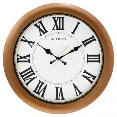 تيتان ساعة حائط مقاس 42*42 سم اللون بني W0015PA01