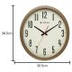 Titan Wooden Texture Oval Clock with White Dial and Silent Sweep Technology 37 x 41.5 cm W0061PA01